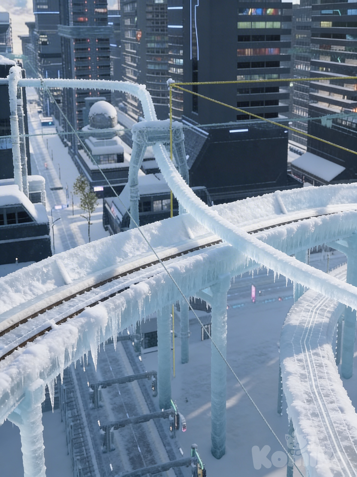 Snowy Cyberpunk City