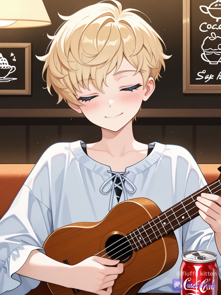 Ukulele e Coca no café ☺️🍋