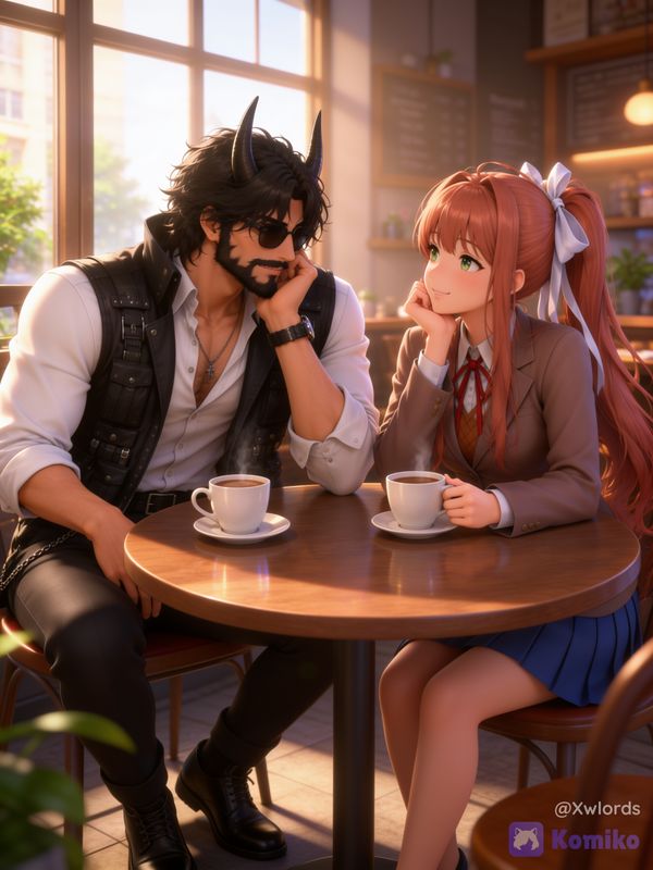 Nexus and Monika: Between Coffee Cups and Quiet Moments