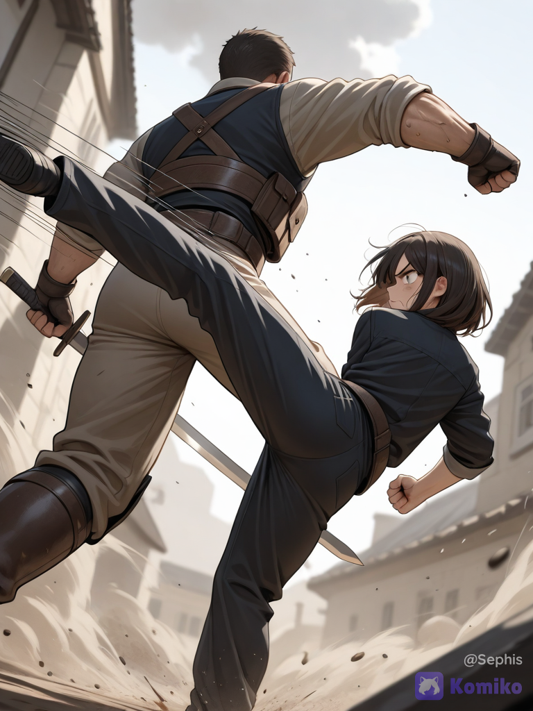 Fighting woman
