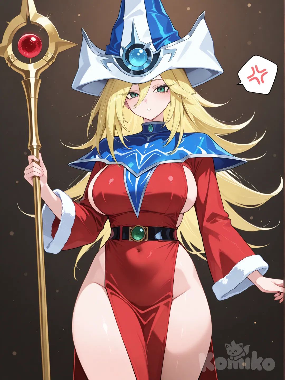 Silent magician (Yugioh) en ropa navideña