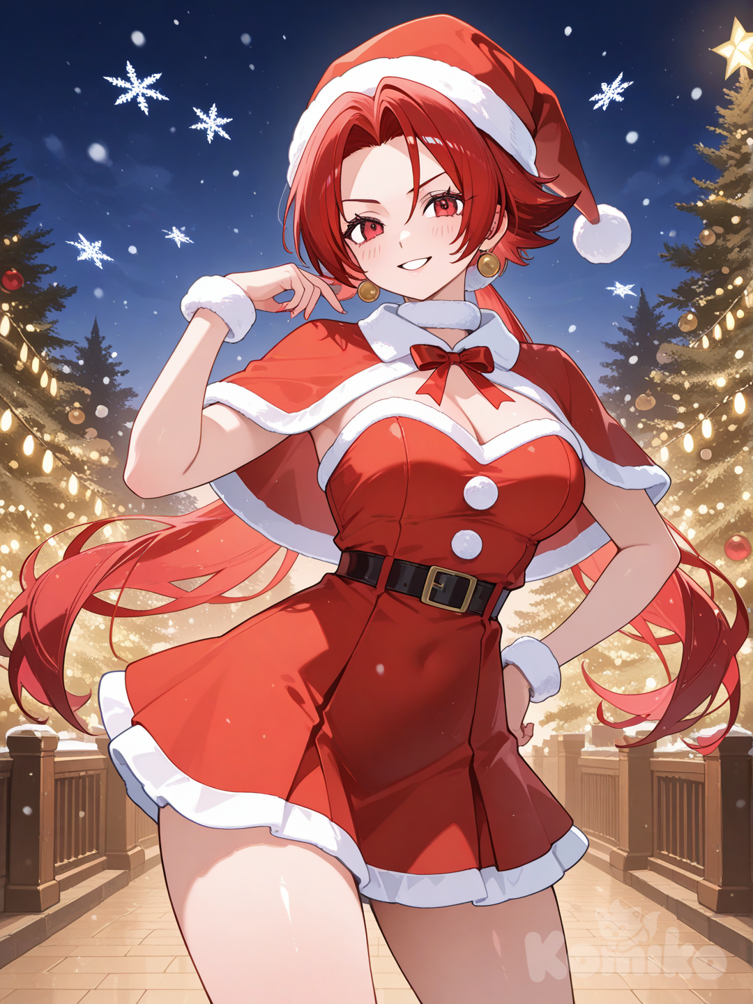 Foxy posando en navidad.