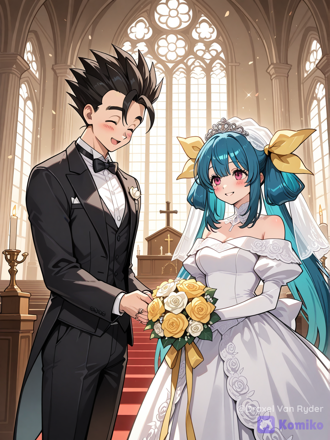 Gohan y Dizzy se casan en el día de su boda 