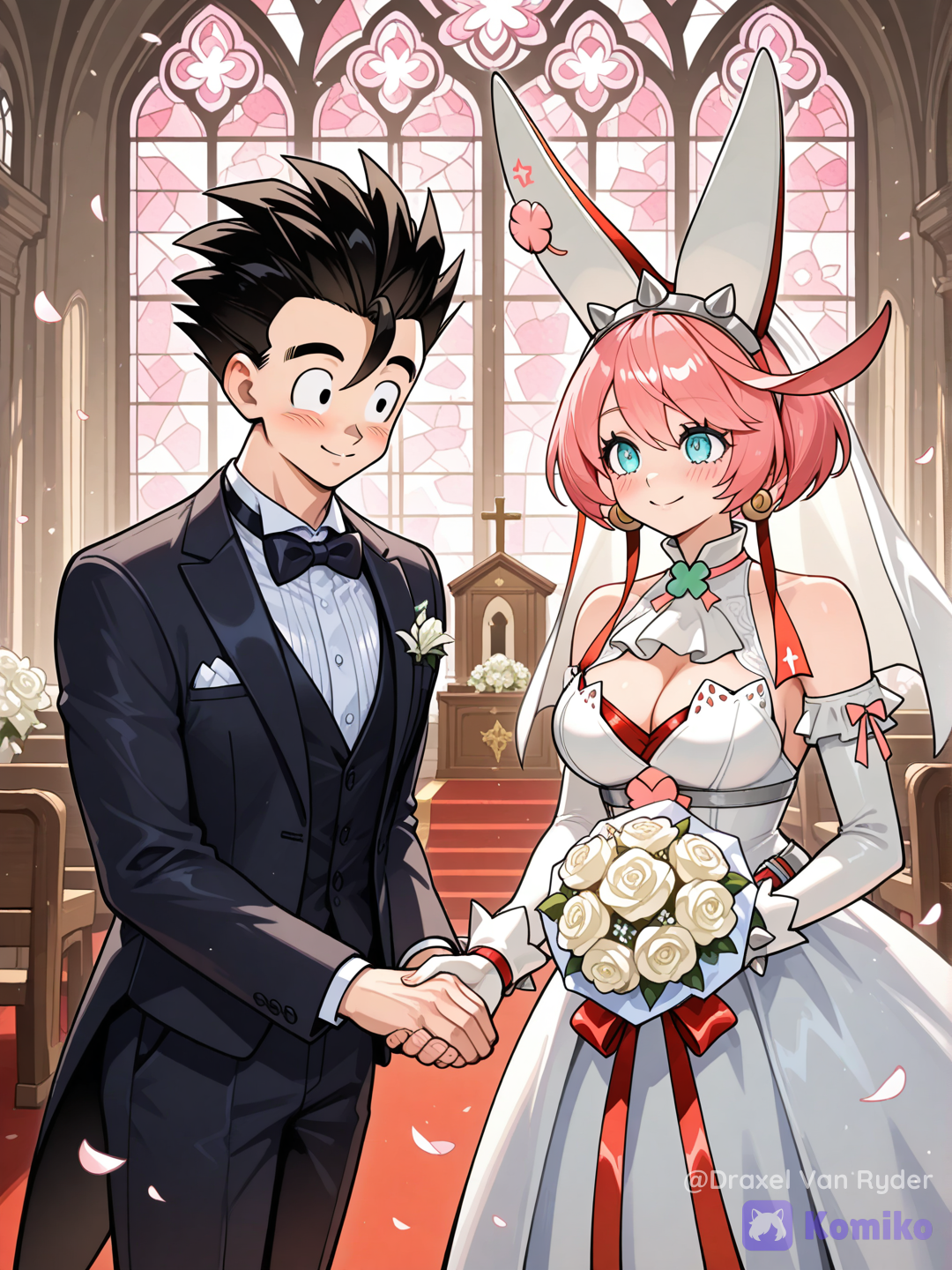 Gohan y Elphelt Valentine, se casan en el día de su boda
