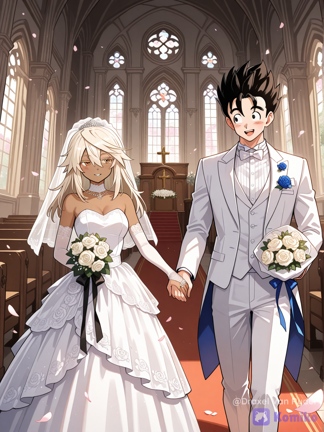 Gohan y Ramlethal Valentine, se casan en el día de su boda