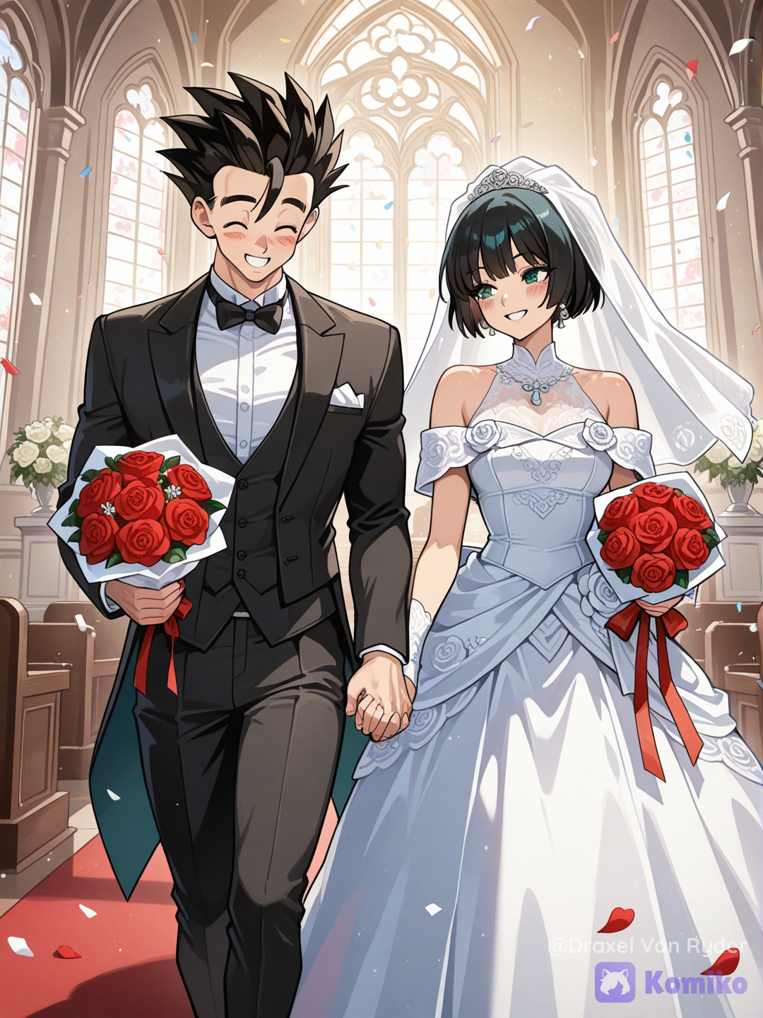 Gohan e I-no se casan en el día de su boda