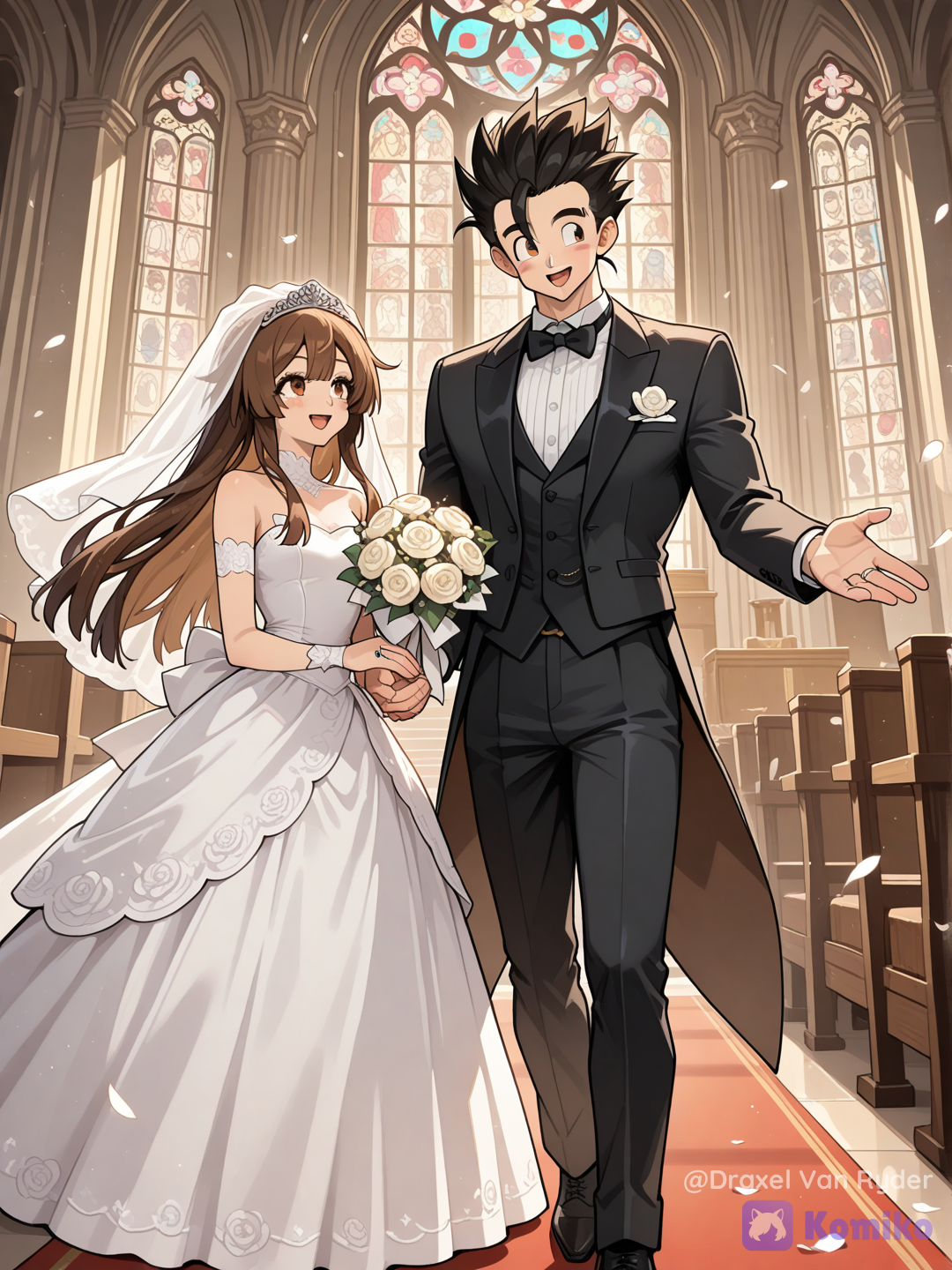Gohan y may, se casan en el día de su boda
