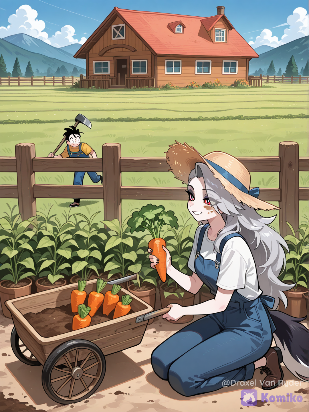 Gohan y Loona, cultivando hortalizas, Día 2