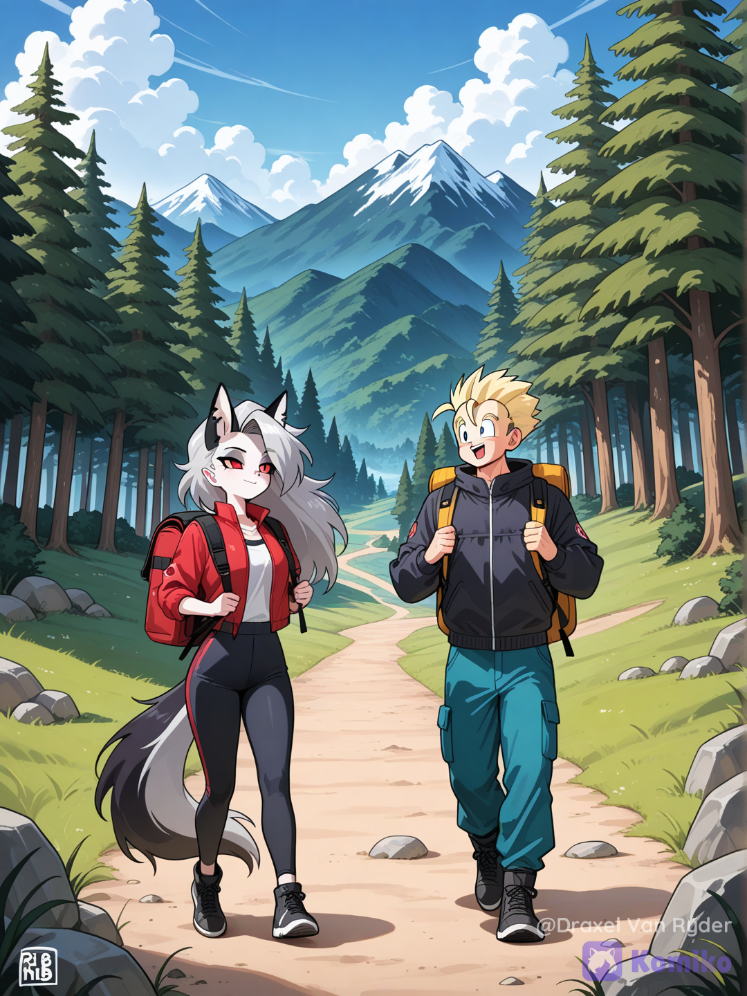 Gohan y Loona listos para explorar la montaña