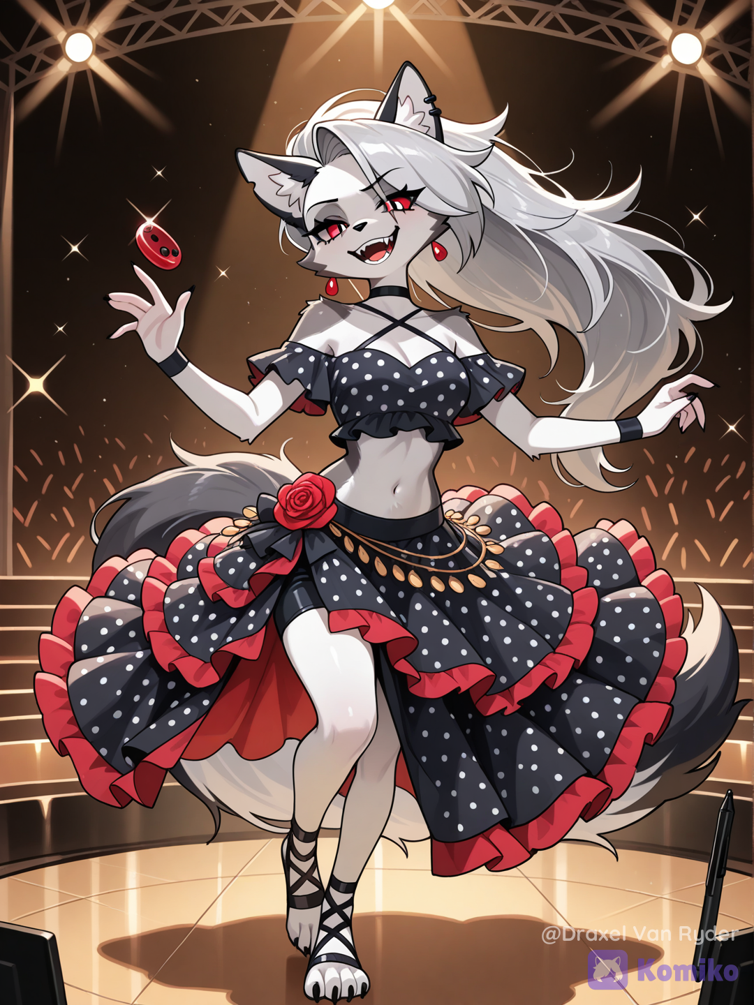 Loona mostrando sus mejores pasos bailando flamenco