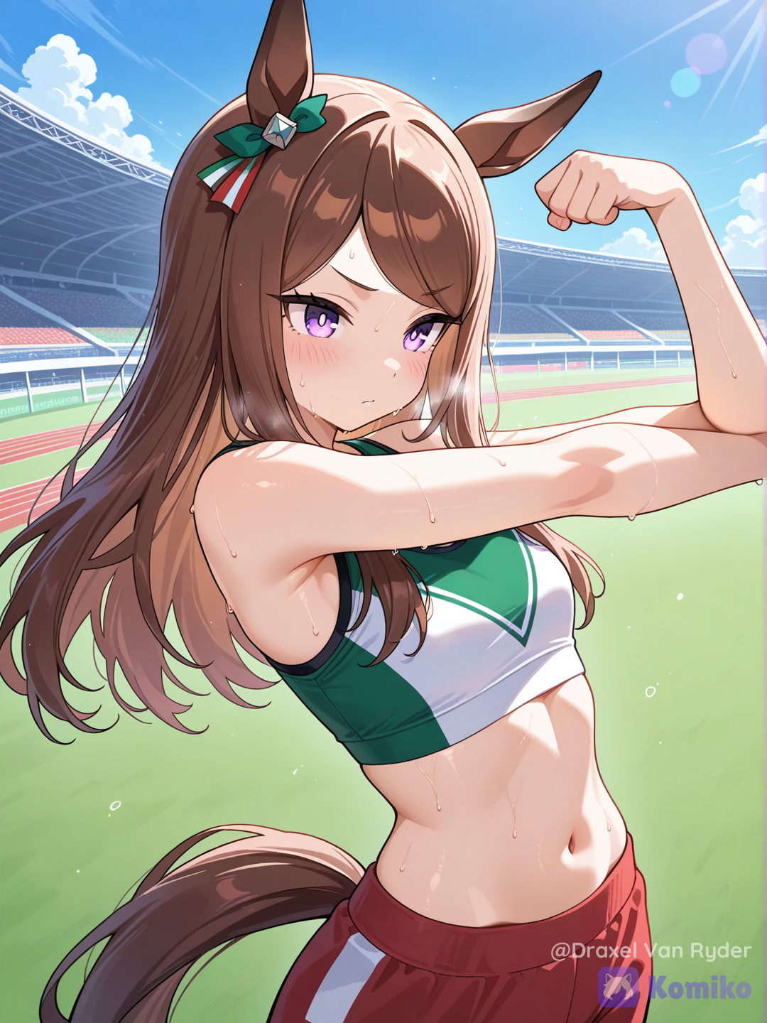 Mejiro McQueen, preparándose para la segunda ronda del Pretty Derby México en Monterrey.