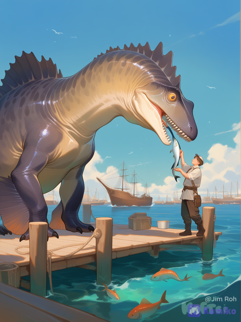 Feeding time at the pier