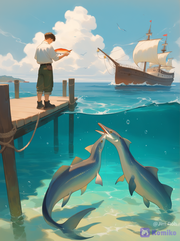 Feeding time at the pier 02