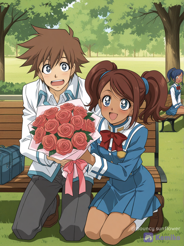 Makoto and Hina retro style