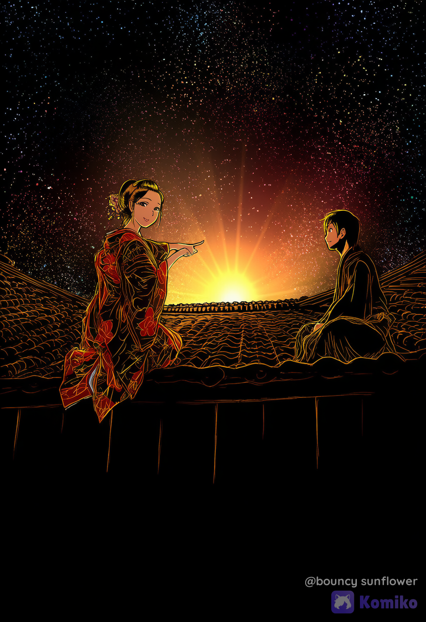 dark sunrise on edo period