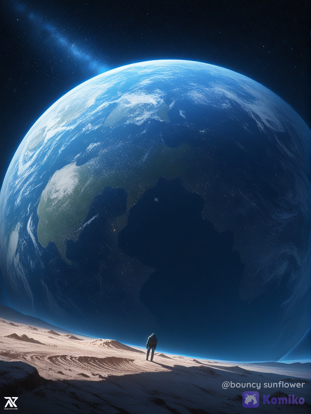 on the Moon watching Earth