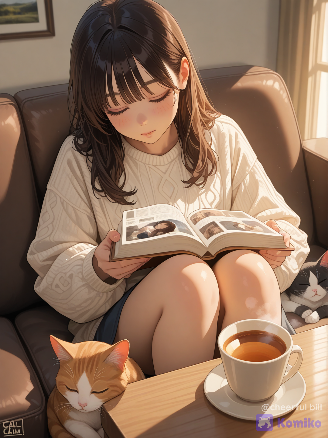 Reading a book
