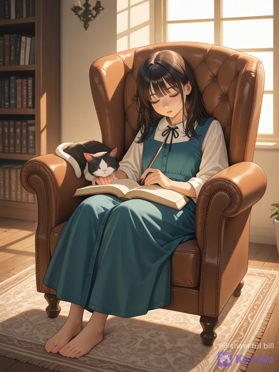 Reading a book