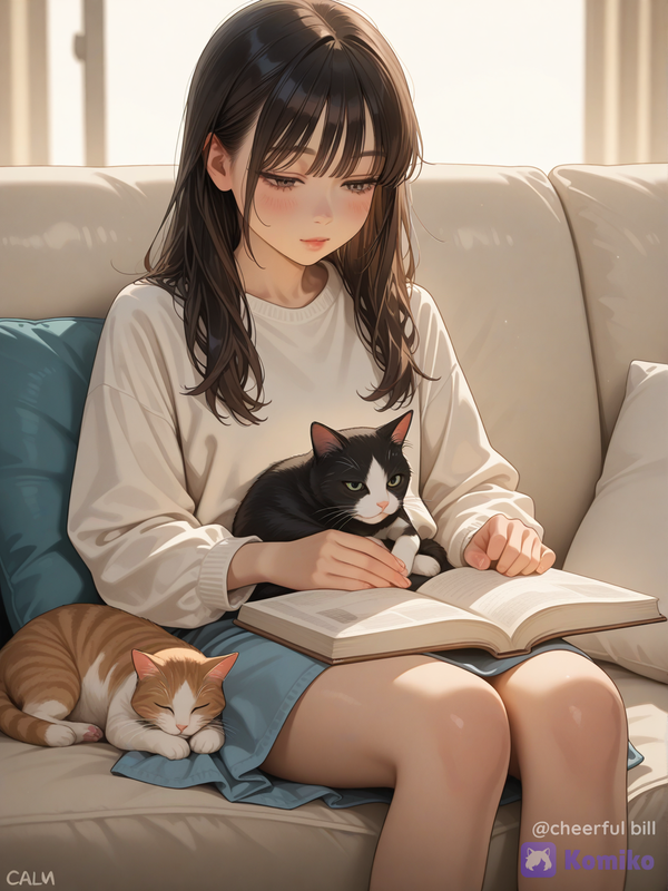 Reading a book
