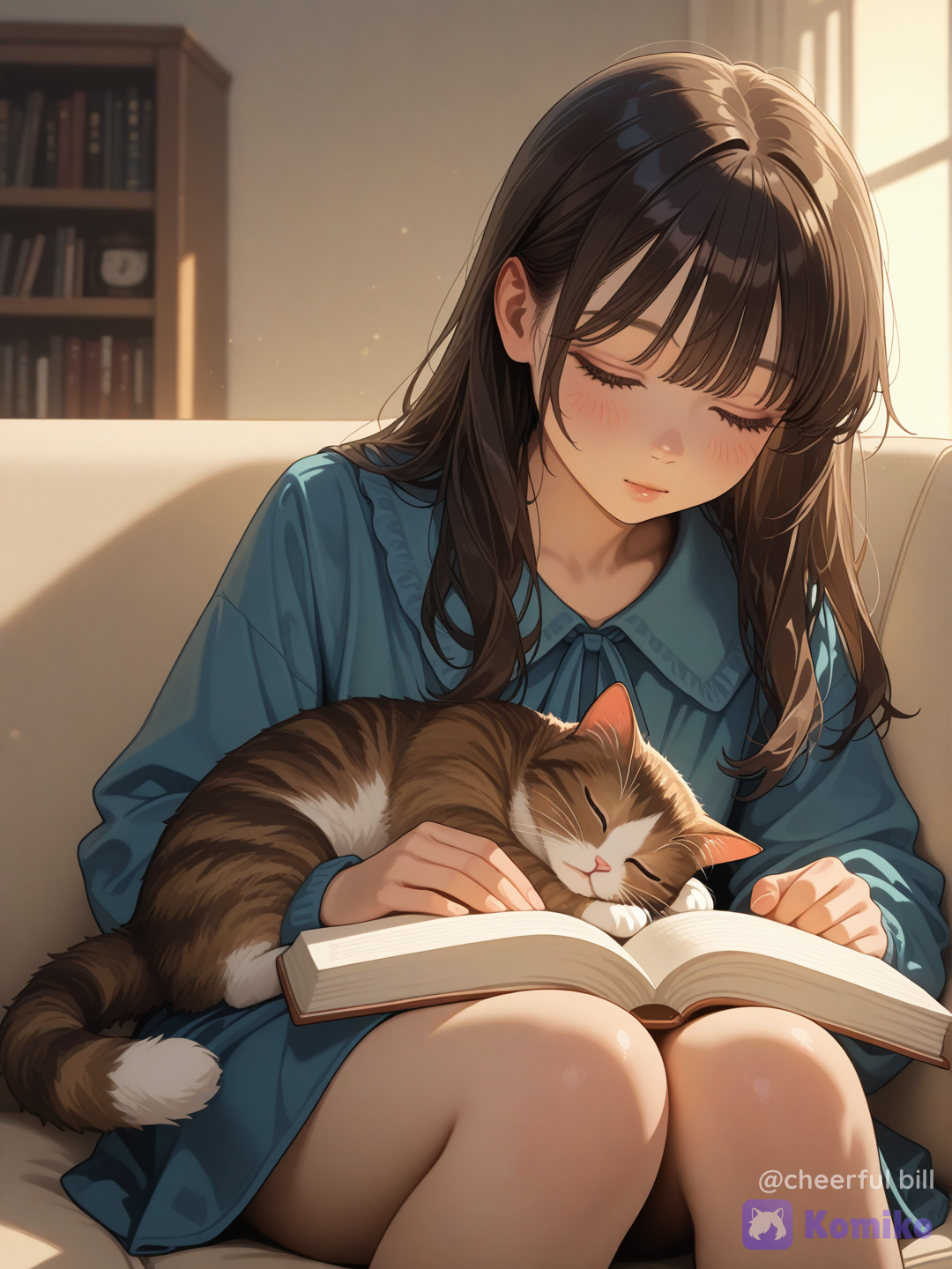 Reading a book