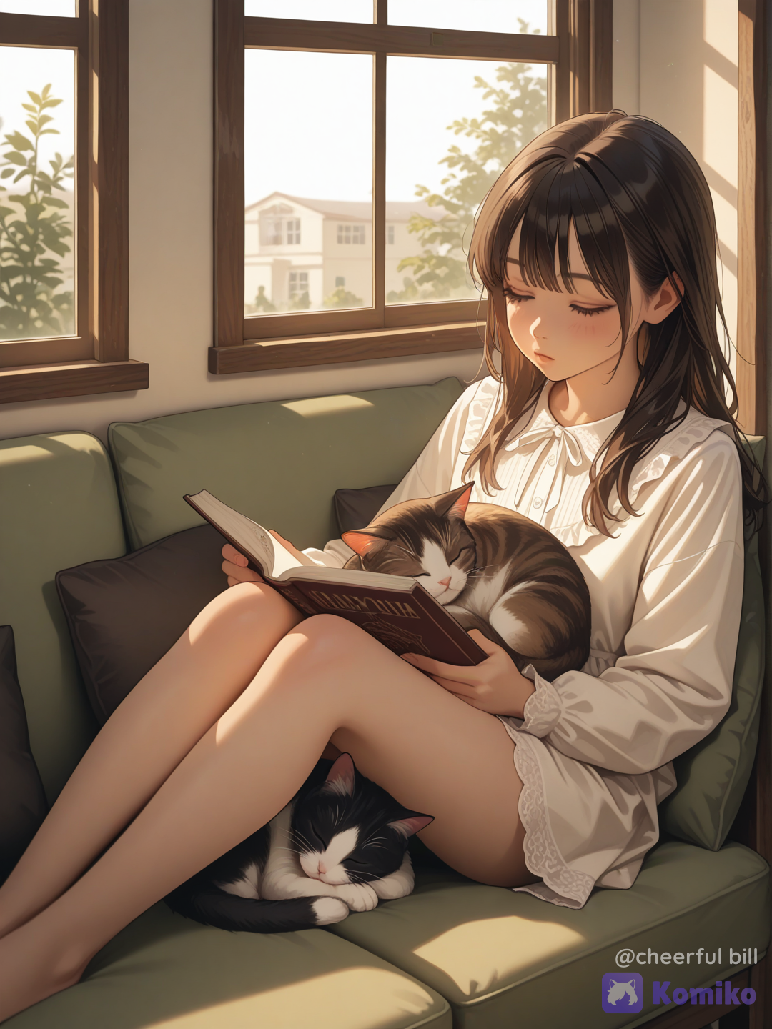 Reading a book