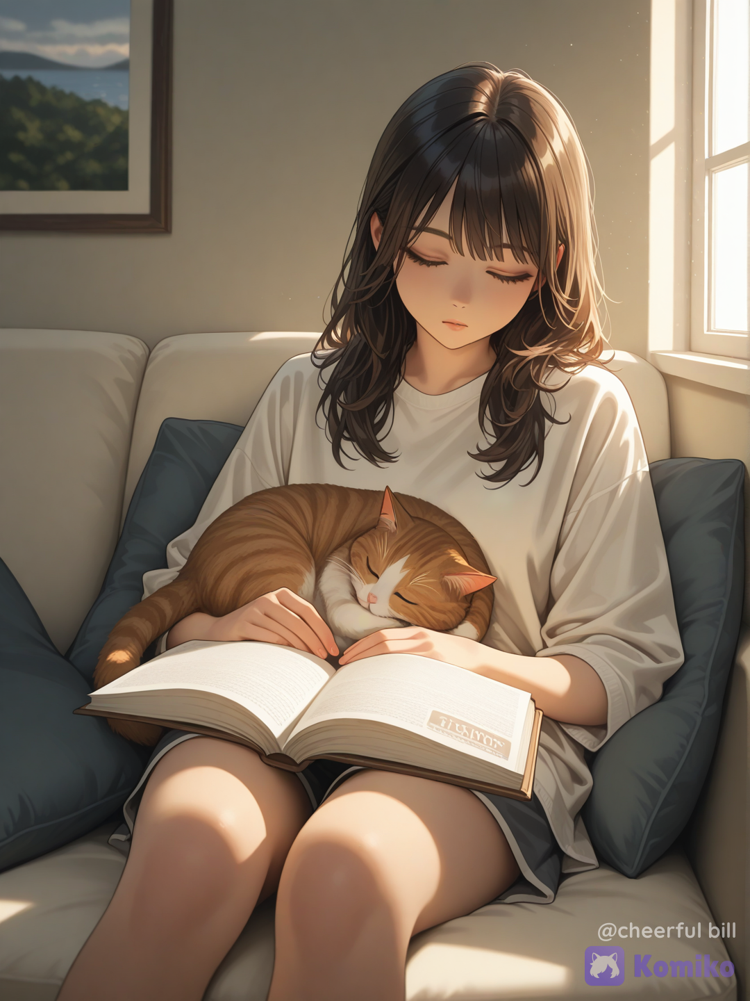 Reading a book