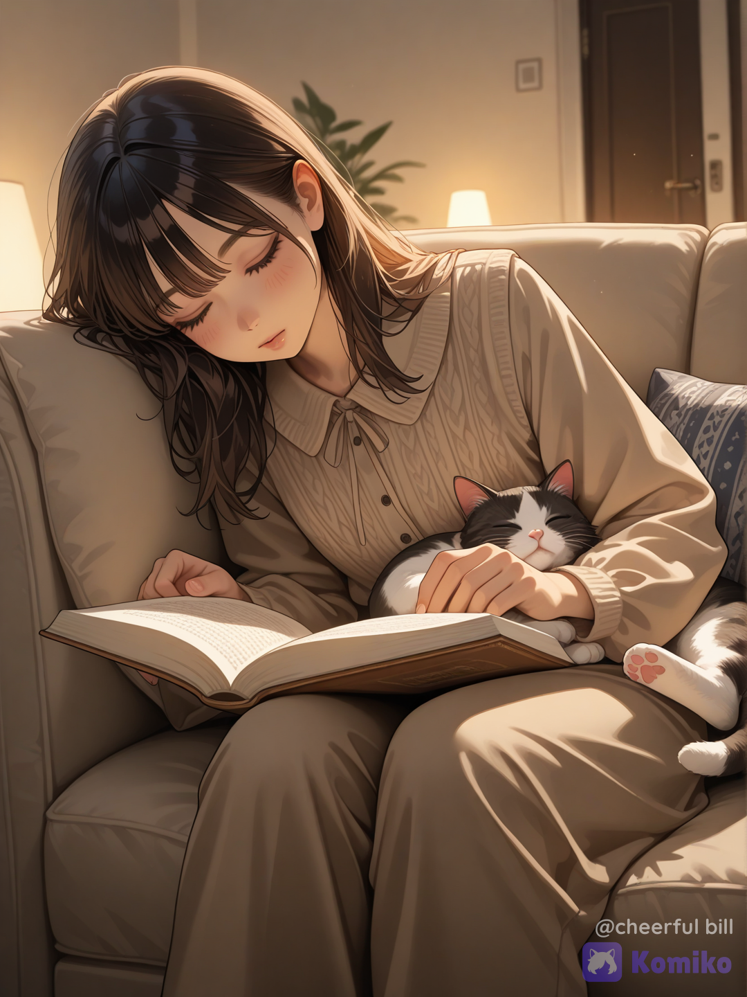 Reading a book