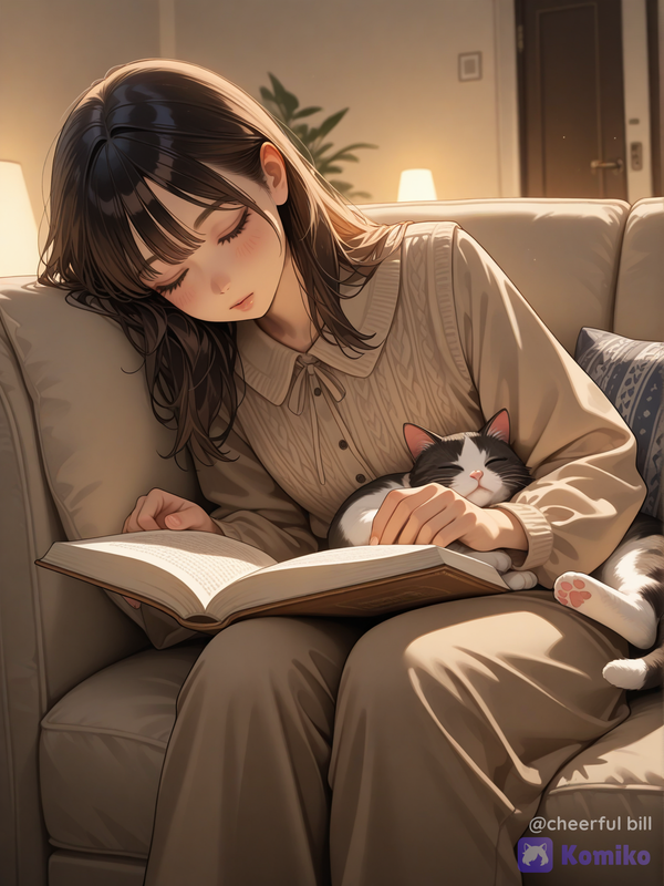 Reading a book