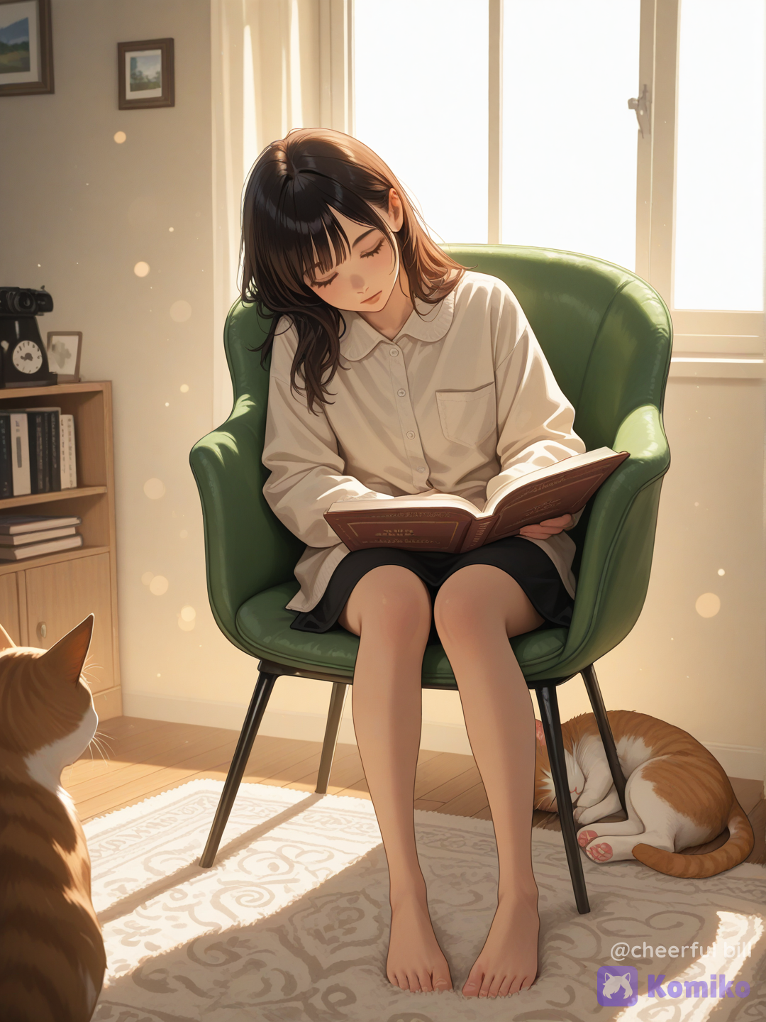 Reading a book