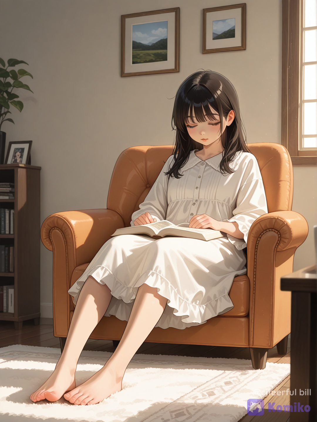 Reading a book