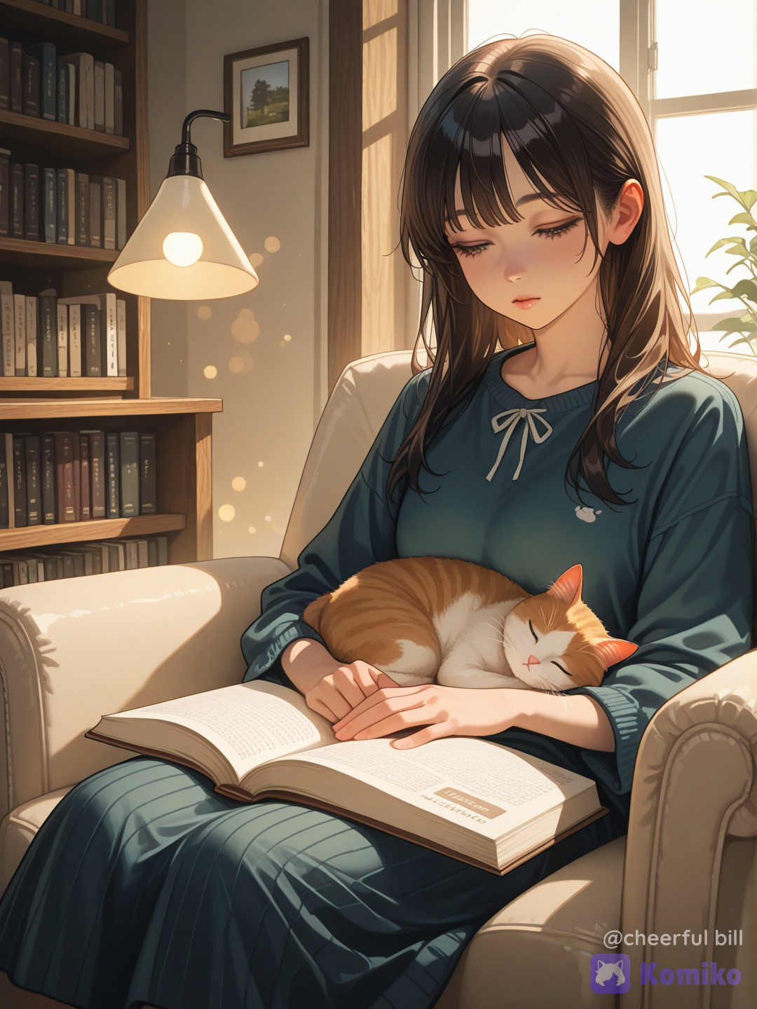 Reading a book