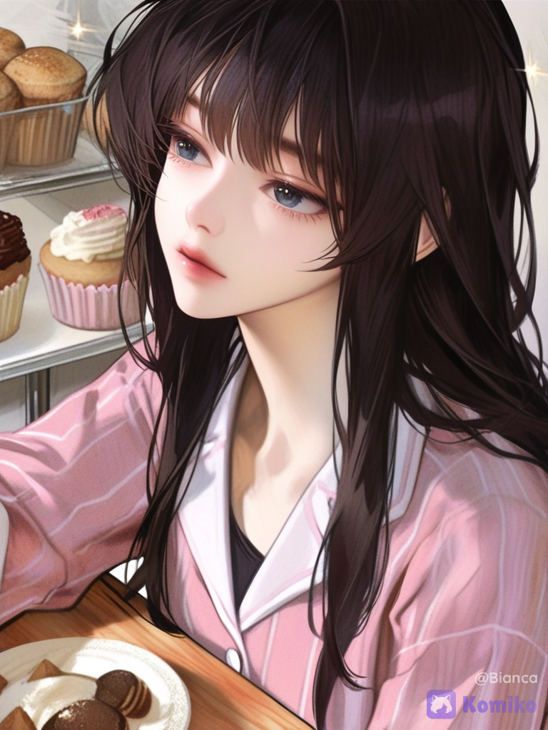 Ella is tired after making tons of cupcakes
