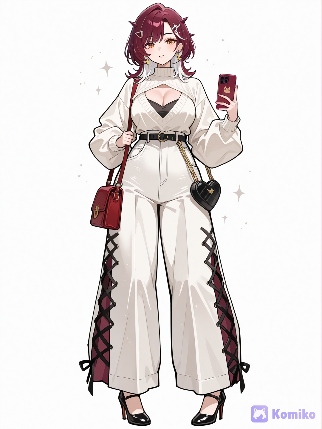 Maroon + Cream 