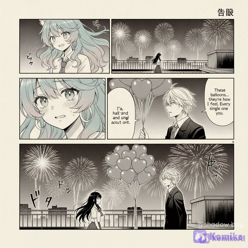 Rooftop Fireworks Confession ✨