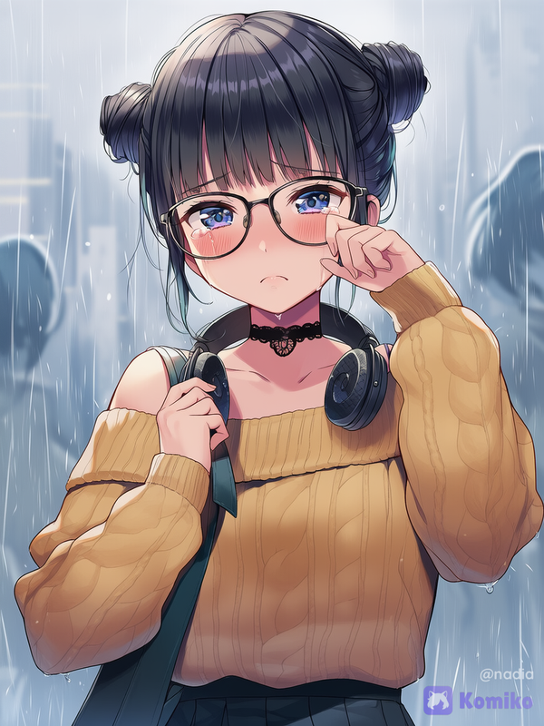 Rainy Tears & Double Buns 🌧️