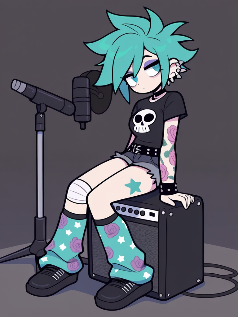 Stella en el estudio 🎤💀✨