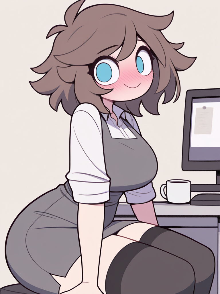 Secretaria kawaii en la oficina 😳☕