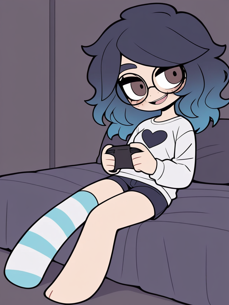¡Gamer en la cama! 🎮💙