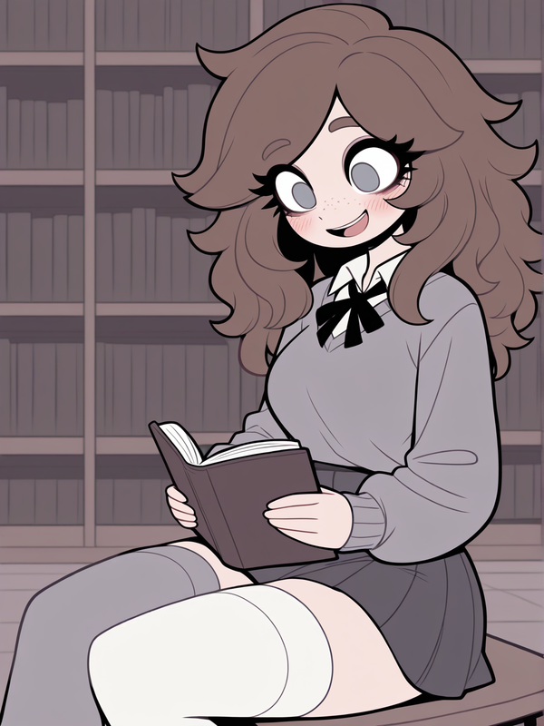 ¡Lily riendo en la biblio! 📖✨