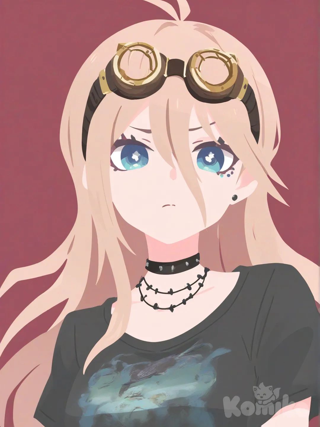 @Iruma_Miu, t-shirt, headshot, [flat-illustration-style]