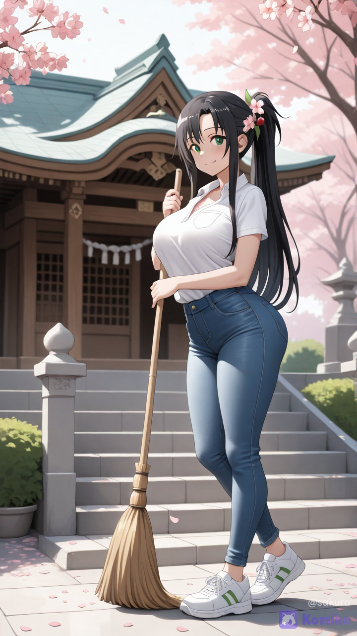 まつり後の神社の掃除です！
