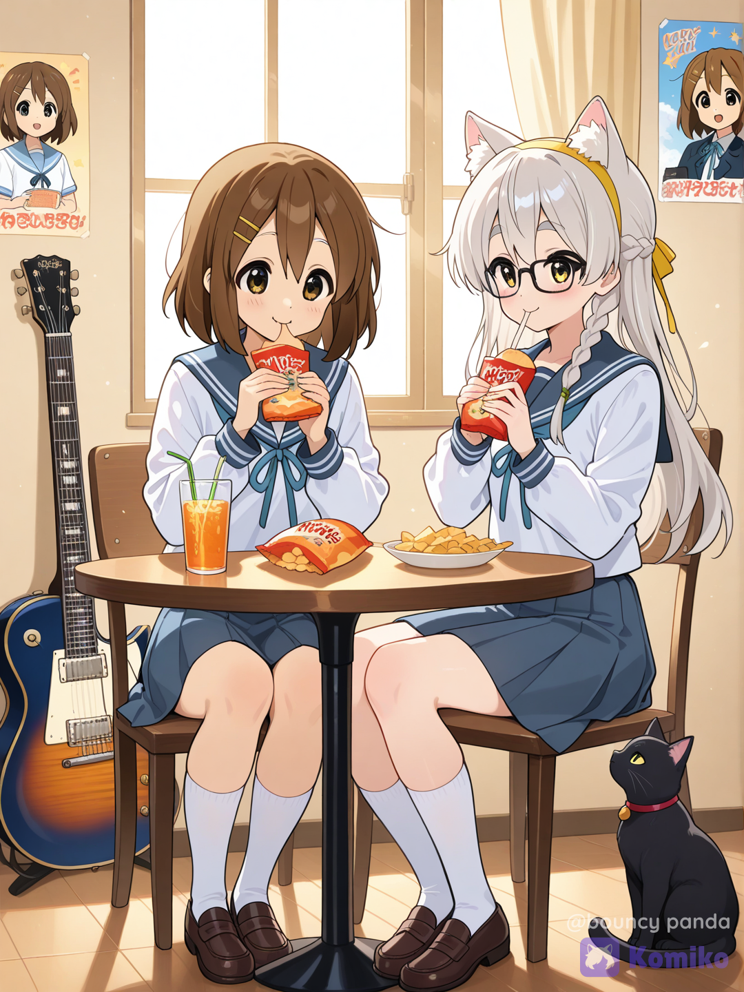 yui hirazawa and neko girl