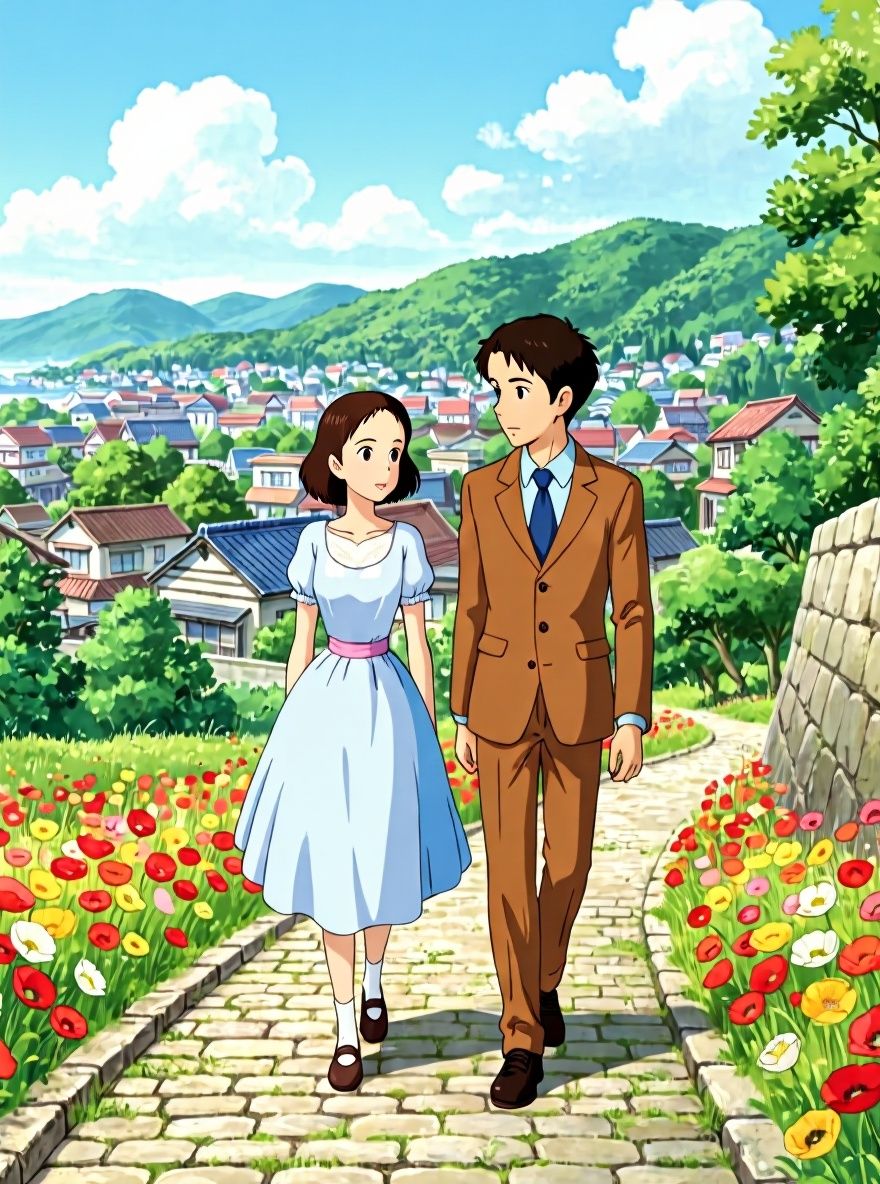 1girl, studio_ghibli_style, angel, demon, teenager, black_hair, single character, full body, looking at viewer, simple background, white background