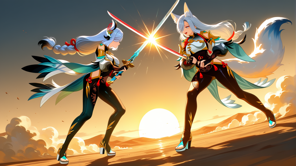 Shenhe & Catnolia Sunset Duel! ⚔️🌅