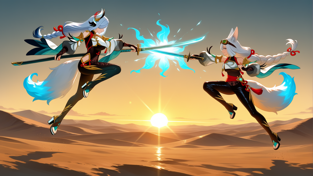 Shenhe & Catnolia Sunset Duel! ⚔️🌅