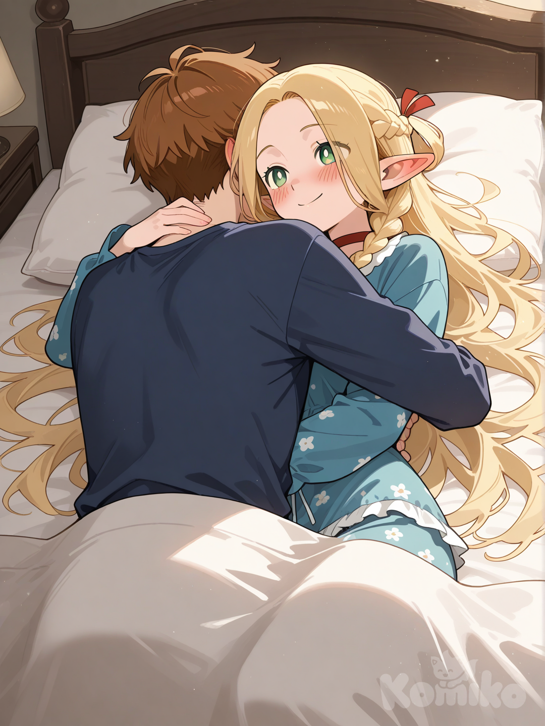 Marcille having snuggle time with her human boyfriend