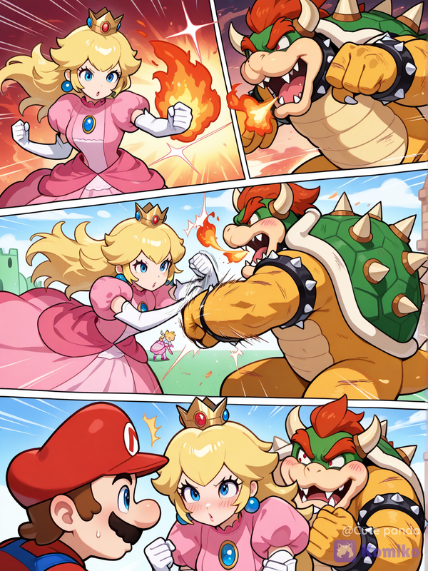Princess Peach and Bowser love story