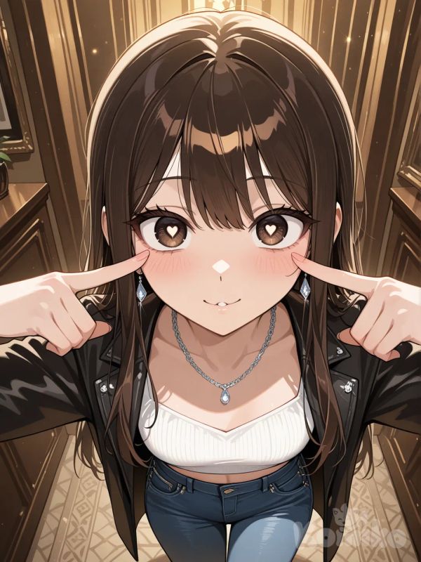 (expressive eyes:1.4), 1girl, solo, full body, looking at viewer, deep brown eyes, soulful gaze, mature eyes, 22 years old eyes, thoughtful expression, elegant, sophisticated, long straight hair, dark brown hair, perfectly straight hair, white crop top, denim jeans, silver necklace, tall, slender, 22 years old, fashion style, poised, confident gaze, cinematic lighting, shojo anime style, sharp details, professional artwork, (emotional depth:1.2)