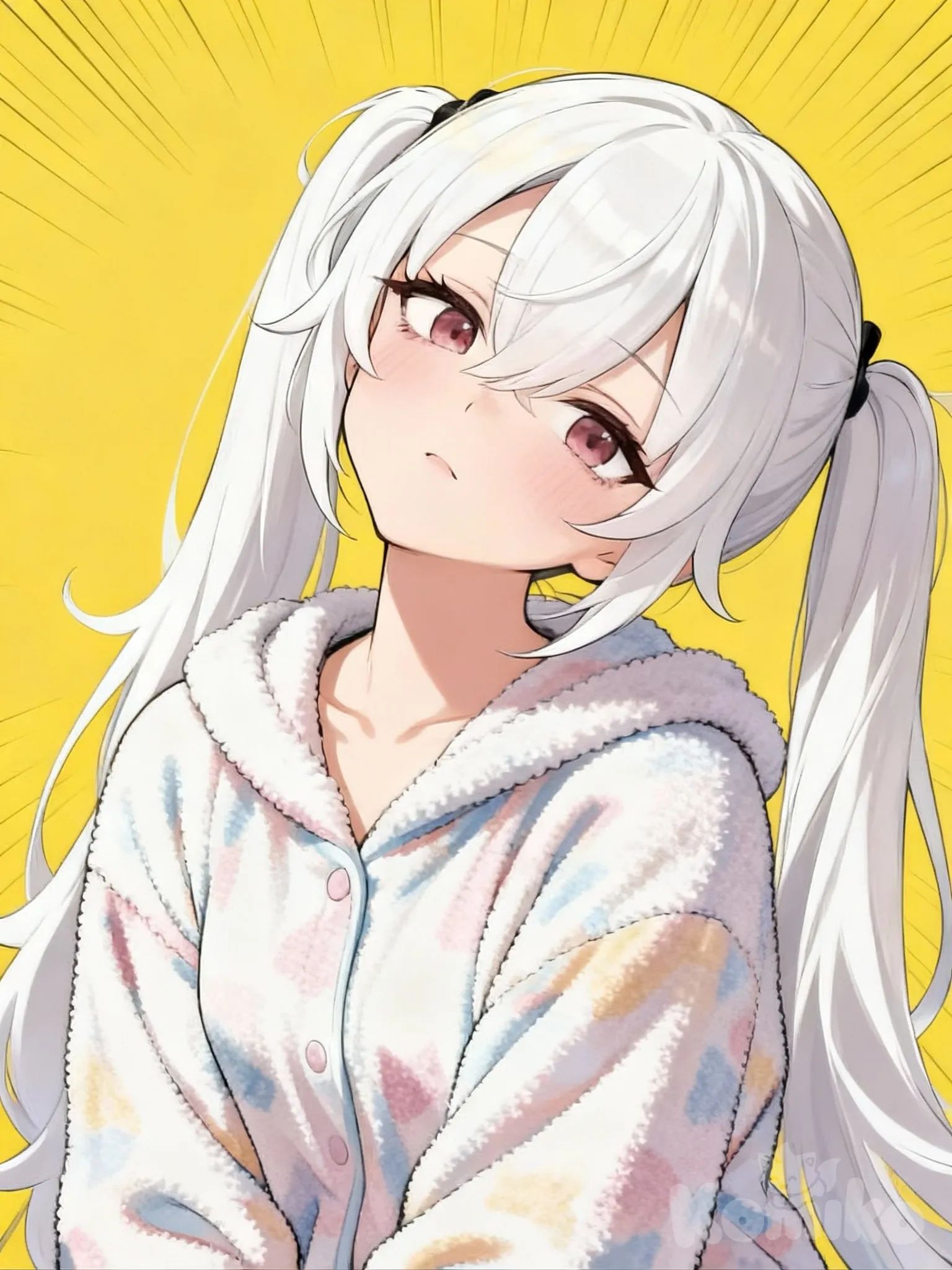 @Laffey_(Azur_Lane), [moody-glow-style], head tilt, pajamas, headshot