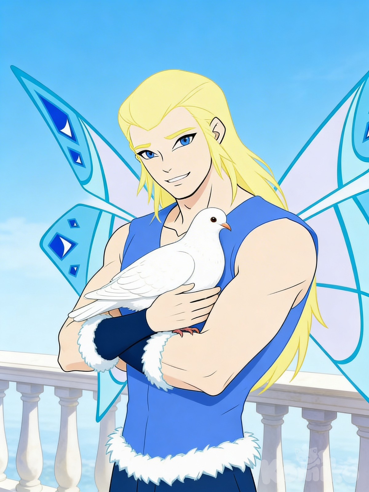 Kiran with cute dove